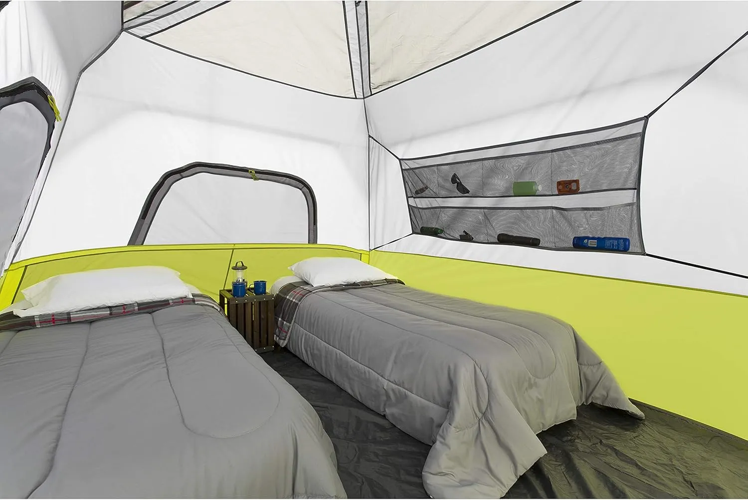 CORE Instant Cabin Tents | 6 Person / 9 Person / 10 Person / 12 Person Family Cabin Multi Room Pop Up Tents Car Camping | Included Storage Pockets for Camping Accessories
