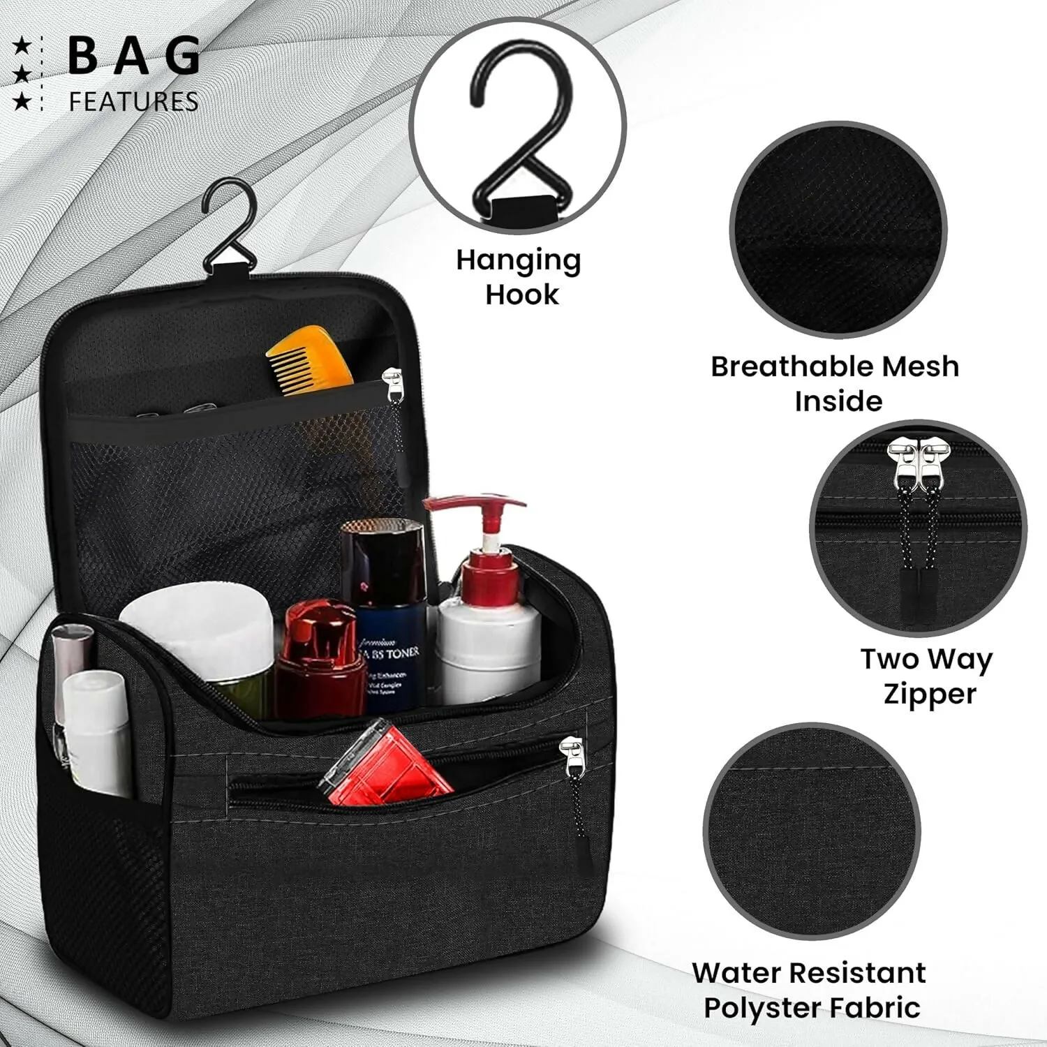 Cosmetic Utility Bag & Handle Duffel Toiletry for Women (Side-Handle ,Multi Colors)