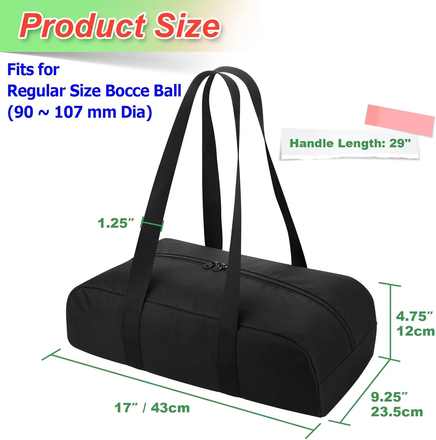Cosmos Bocce Sets Carry Bag Bocci Storage Organizer Bag for Holding 8 Boccie Balls, Portable Bocce Balls Tote Bag for Carrying Bocce Game Equipment to Backyard Lawn Beach