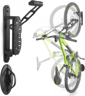 CyclingDeal Bike Swivel Wall Hanger with Rear Wheel Pad Stopper - Adjustable & Foldable Indoor Storage Hook Organizer - Safe & Secure for Storing MTB, Road Bicycles in Garage or Home - 1 Pack