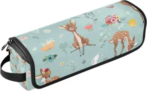 Deer and Hare Hair Tools Travel Bag and Heat Resistant Mat for Flat Irons, Straighteners, Curling Iron, and Haircare Accessories, Portable Organizer Bag