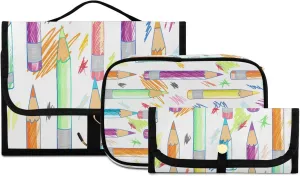 Doodle Color Pencils Women Men Travel Cosmetic Bag, Toiletry Bag Set, Portable Hanging Organizer for Toiletries, Cosmetics, Brushes