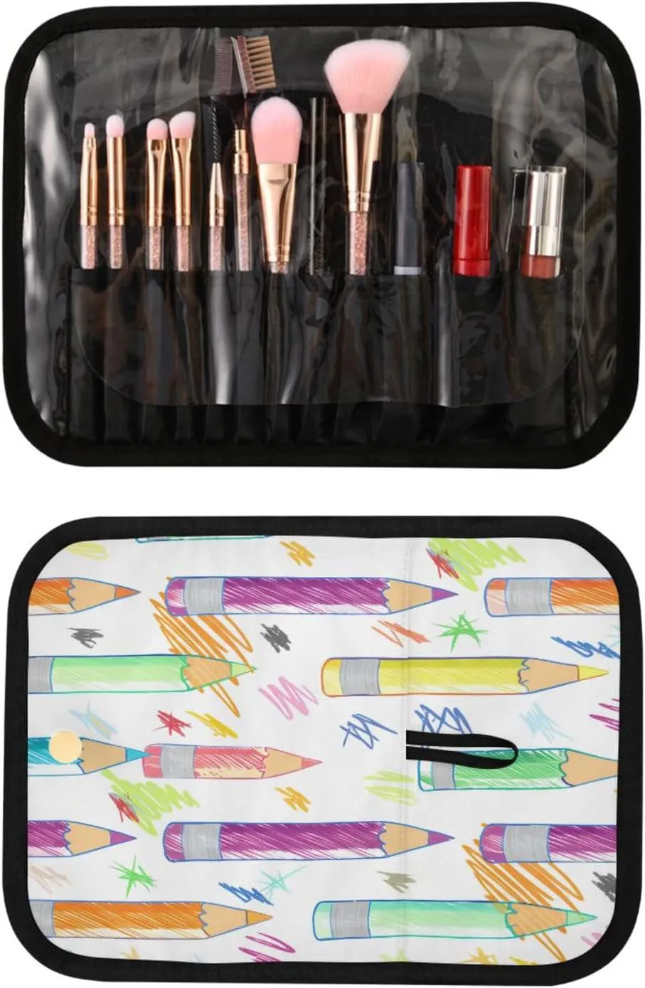 Doodle Color Pencils Women Men Travel Cosmetic Bag, Toiletry Bag Set, Portable Hanging Organizer for Toiletries, Cosmetics, Brushes