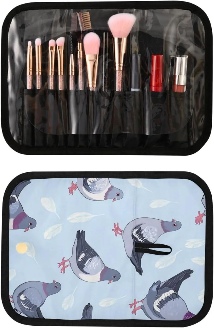 Doodle Dove and Feathers Women Men Travel Cosmetic Bag, Toiletry Bag Set, Portable Hanging Organizer for Toiletries, Cosmetics, Brushes
