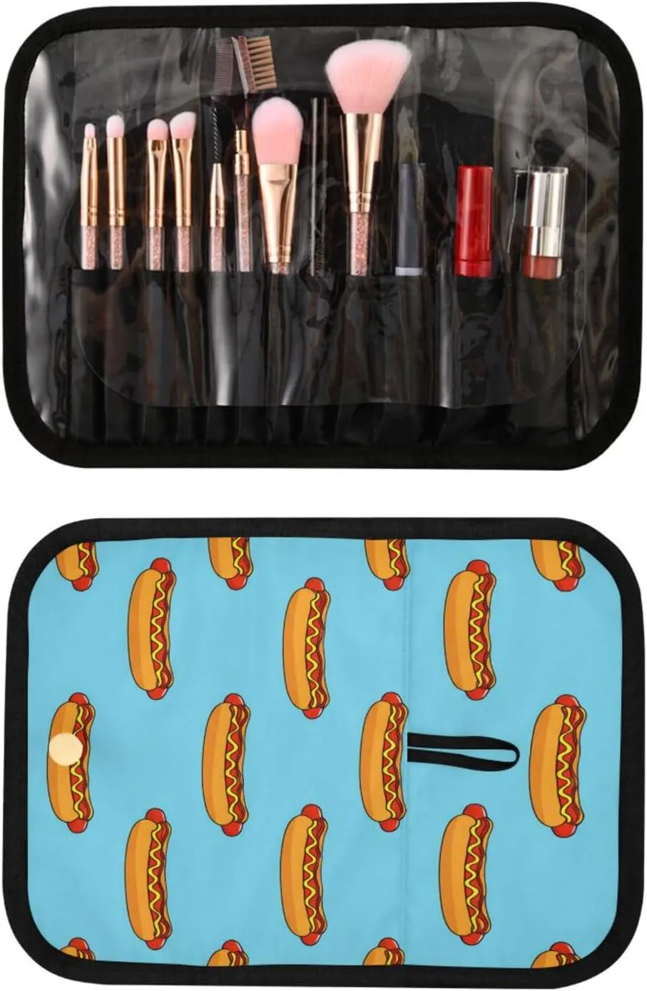 Doodle Hot Dog Sausage Women Men Travel Cosmetic Bag, Toiletry Bag Set, Portable Hanging Organizer for Toiletries, Cosmetics, Brushes