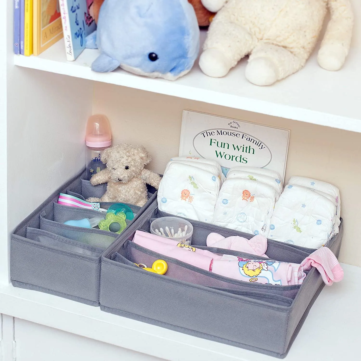 Double R Bags Dresser Drawer Underwear Organizer Grey Pack Of 4