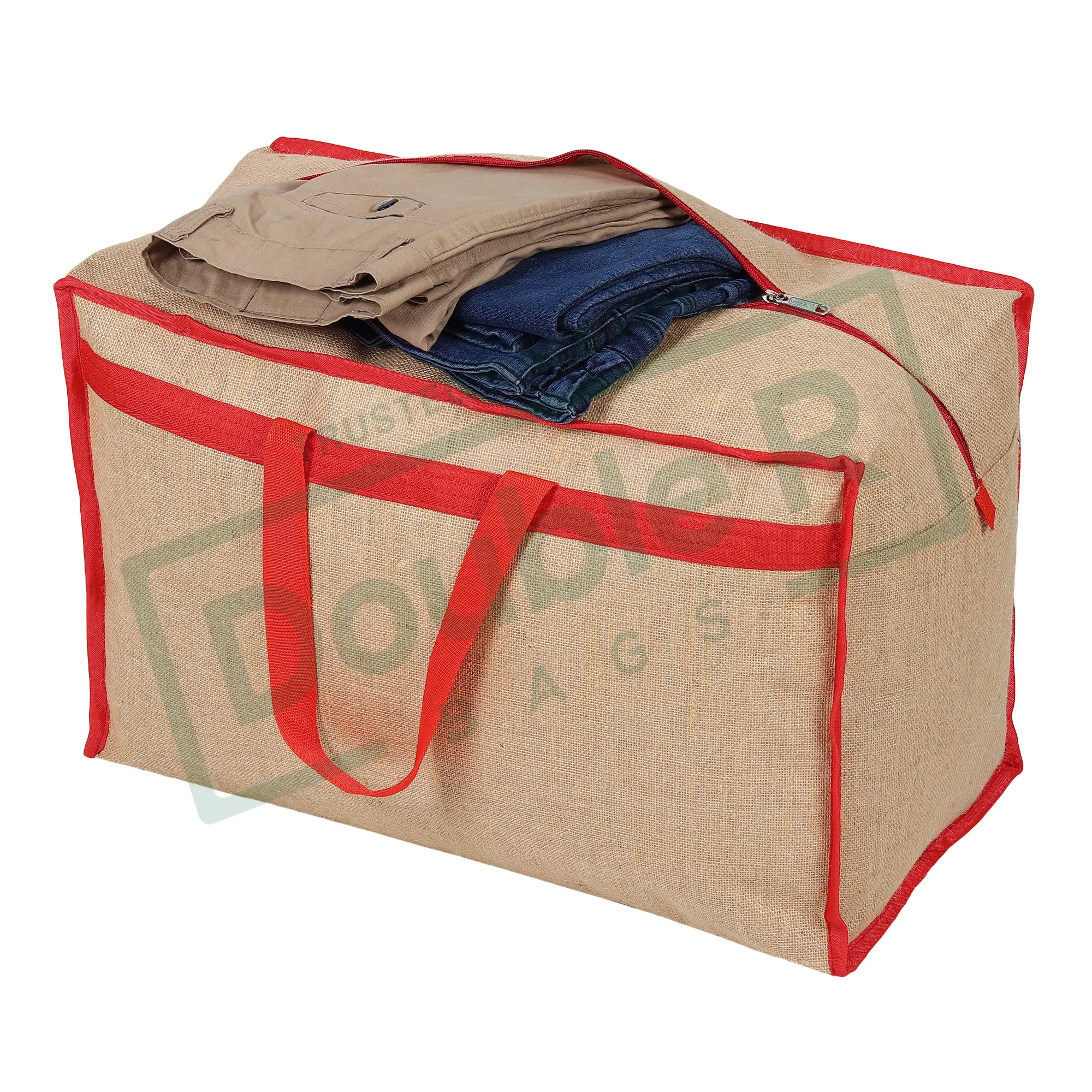 Double R Bags Jute Heavy Duty Extra Large Storage Bag, Moving Bag Tote, Blanket Clothes Organizer, Comforter, Bedroom closet, Dorm Room Essentials, Supplies, Storage, Strong Materials.