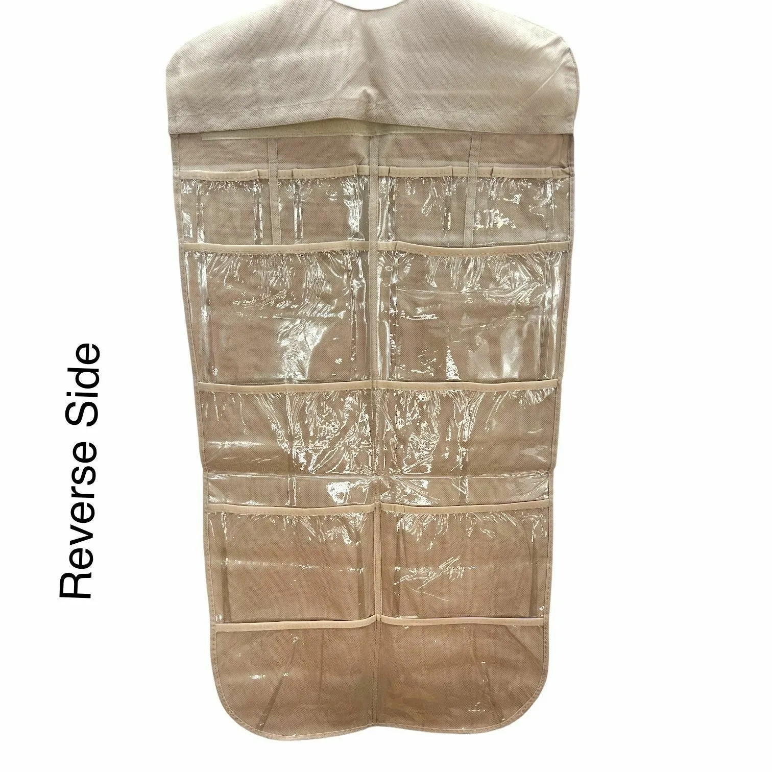 Double Sided Hanging Closet 24 Pockets Accessories Tan Organizer New