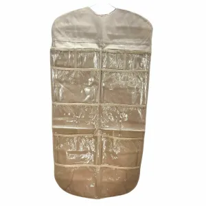 Double Sided Hanging Closet 24 Pockets Accessories Tan Organizer New