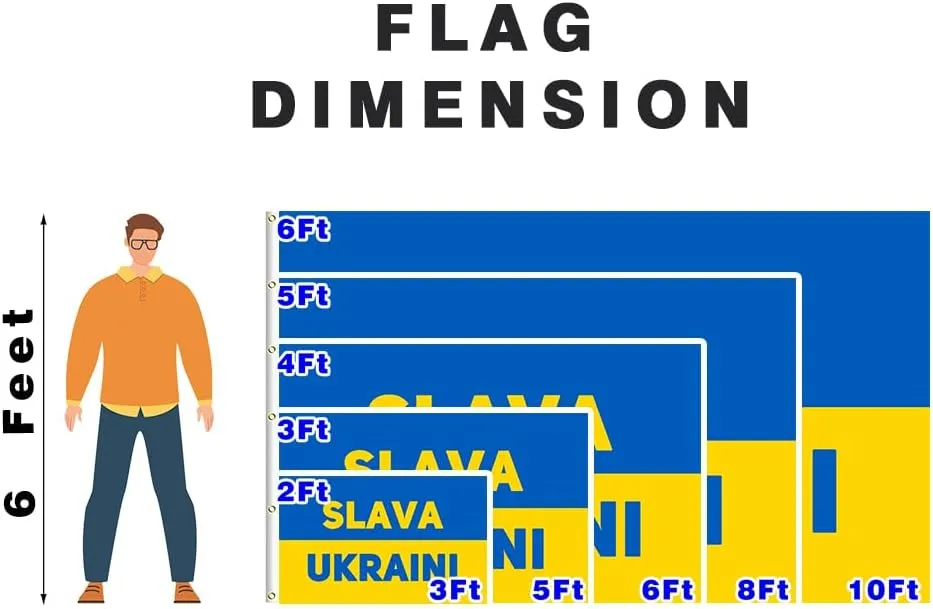 Double Sided Slava Ukraini Flag 3x5FT Ukrainian National Flag Fade Proof Polyester with Brass Grommets Indoor Outdoor(Slava, 3x5FT 3PLY)
