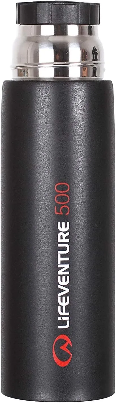 Double Walled Thermally Induced Vacuum Flask - Hot For Up To 8 Hours, Cold For 24 Hours - 500ml, Dark Grey