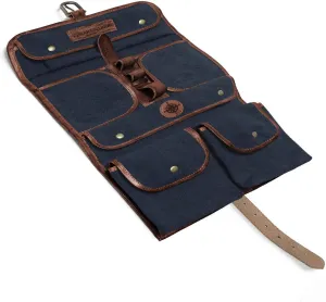 DRAKENSBERG Wash Bag 'Sid' - old world toiletry kit and wet pack to hang up, toiletries organizer, foldable, handmade, canvas