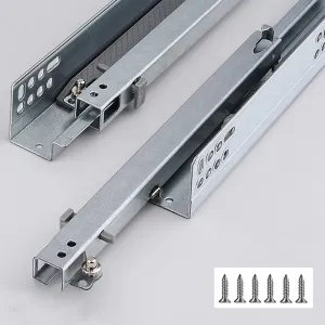 Drawer Slides undermount, Hidden Drawer Slide Rail, Buffer/Rebound Track, Cabinet, Office, Computer Keyboard, Wardrobe Orbit, Load -Bearing 35kg (Color : Two-Stage Buffer, Size : 400mm)