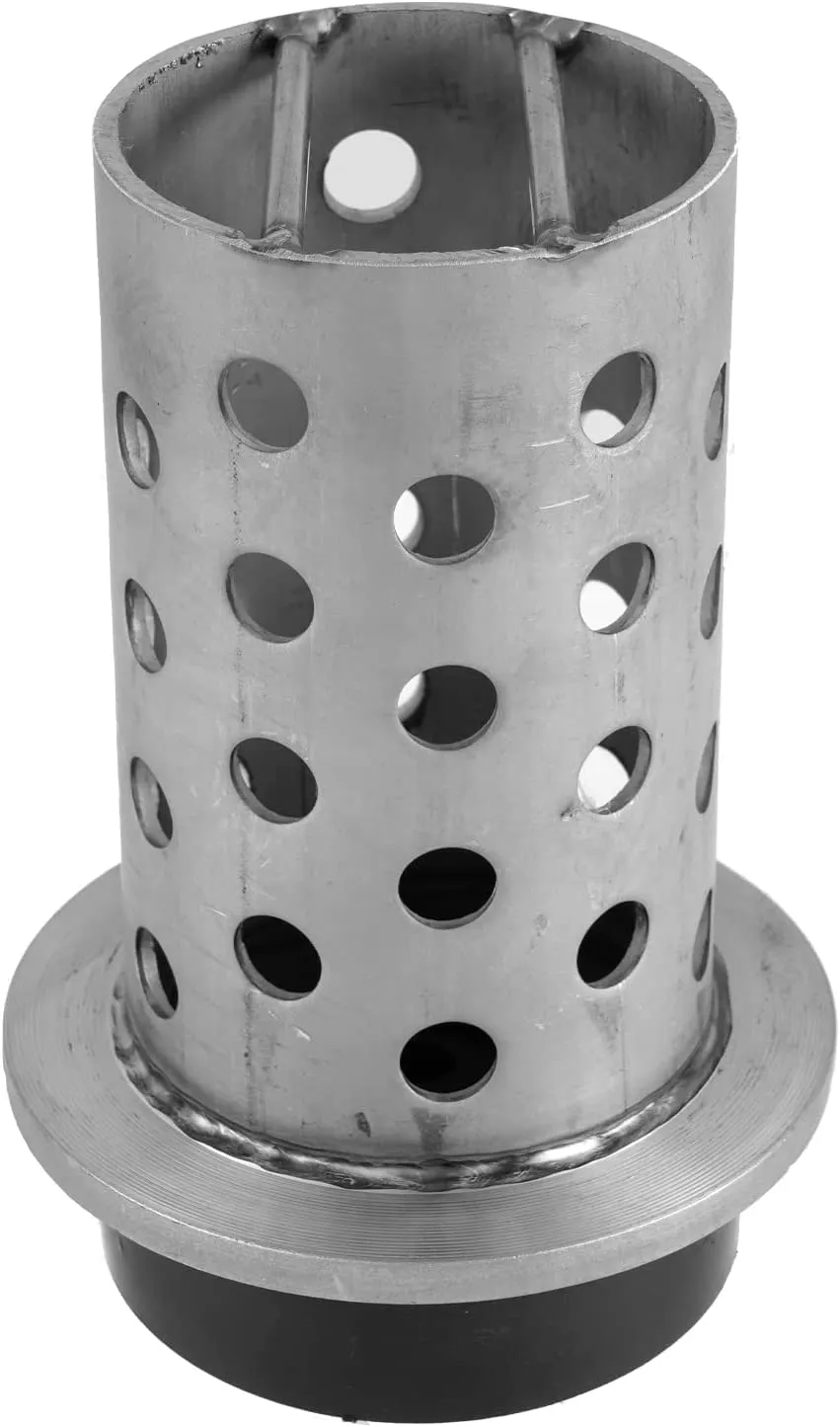 DZQ Perforated Casting Flask Vacuum Casting, 304 Stainless Steel Flanged with Rubber Sprue Base, Various Sizes for Metal Casting (2.5" x 6")