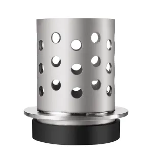 DZQ Perforated Casting Flask Vacuum Casting Stainless Steel Wall Flanged with Rubber Sprue Base(3.5" x 5")