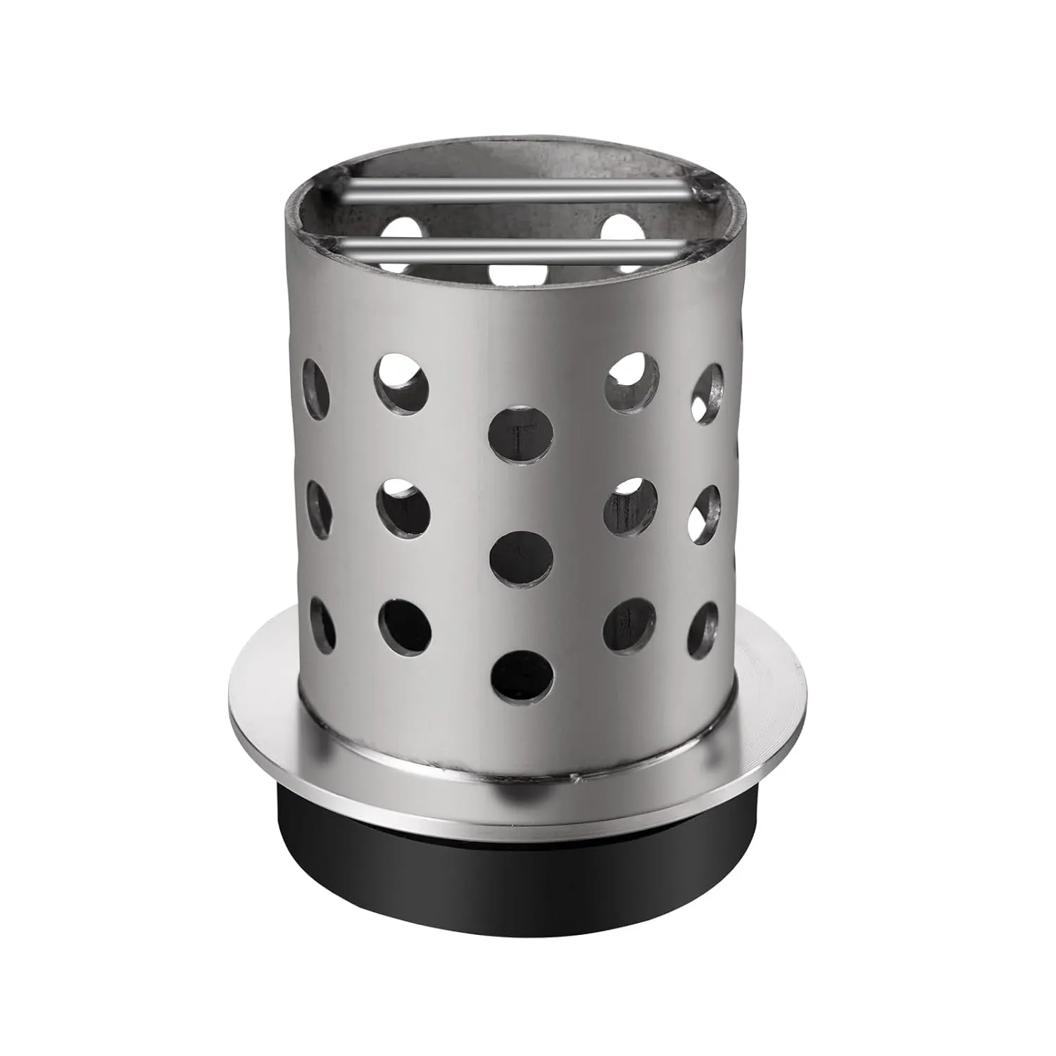 DZQ Perforated Casting Flask Vacuum Casting Stainless Steel Wall Flanged with Rubber Sprue Base(3.5" x 5")