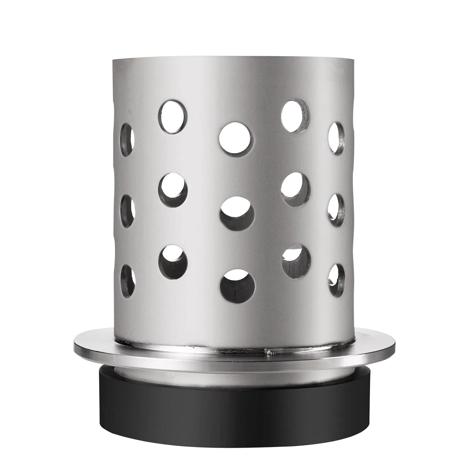 DZQ Perforated Casting Flask Vacuum Casting Stainless Steel Wall Flanged with Rubber Sprue Base(3.5" x 5")