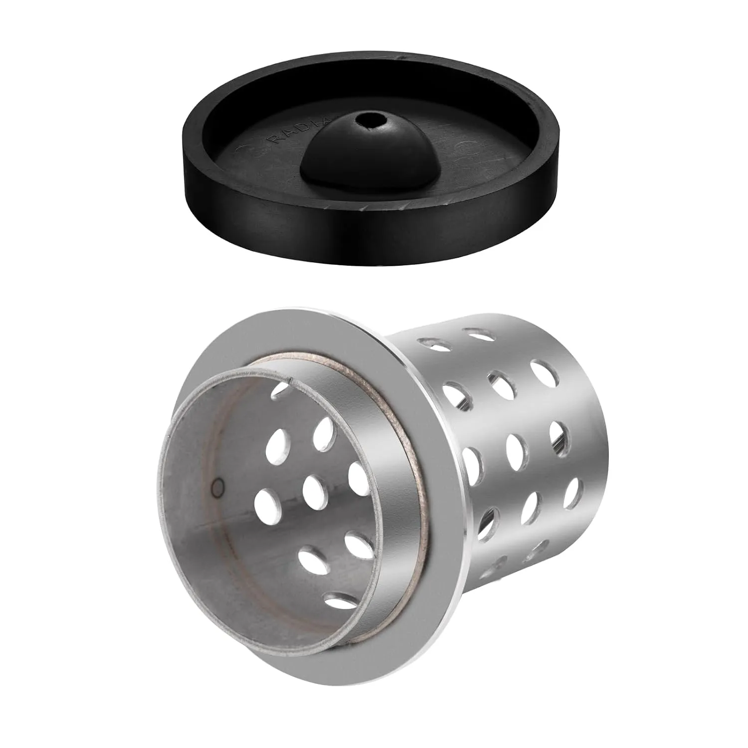 DZQ Perforated Casting Flask Vacuum Casting Stainless Steel Wall Flanged with Rubber Sprue Base(3.5" x 5")