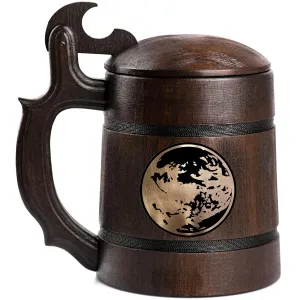EarthBound Wooden Beer Mug, Personalized Super Smash Bros Beer Stein, Wooden Tankard