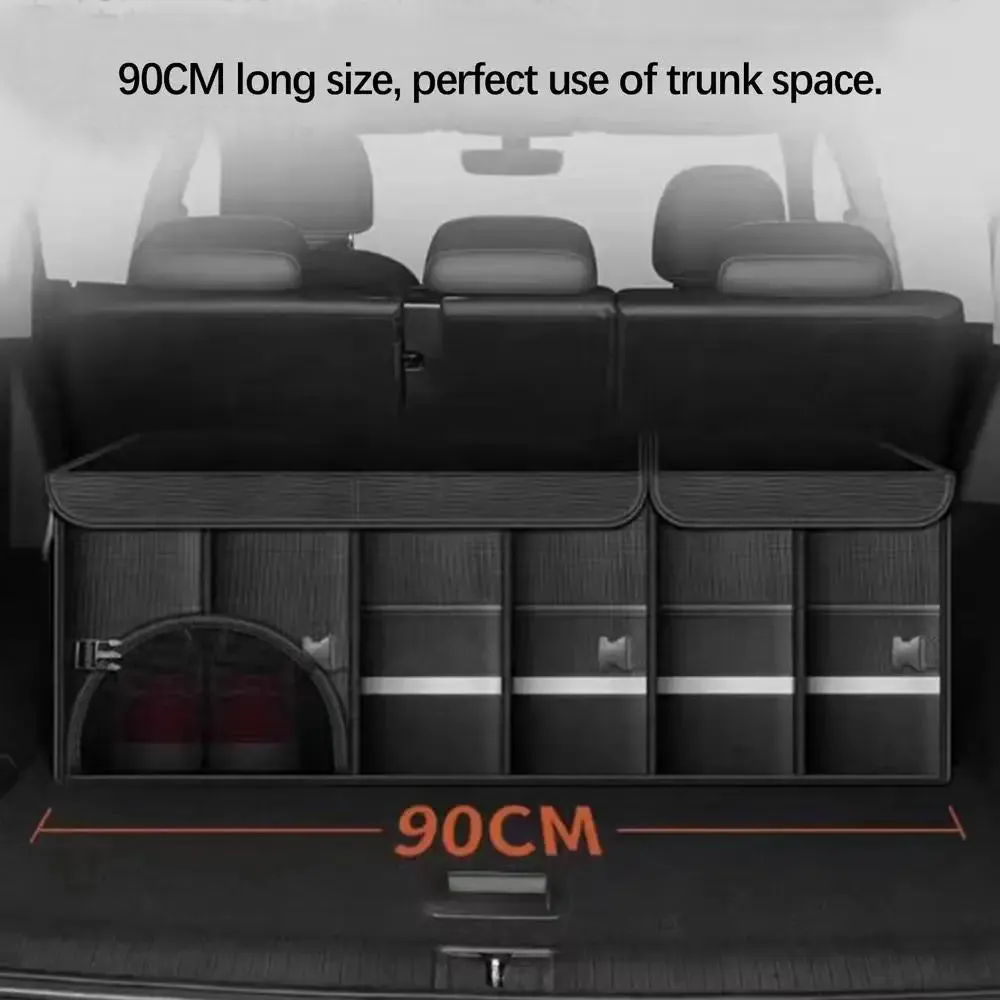 Eco-Friendly Foldable Car Trunk Organizer - Large Capacity with Waterproof Storage Bag