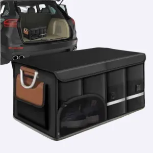 Eco-Friendly Foldable Car Trunk Organizer - Large Capacity with Waterproof Storage Bag