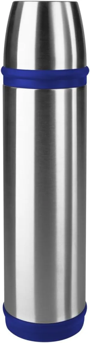 Emsa 502473 Captain Insulated Flask, Screw Cap, 350 ml, Stainless Steel/Blue