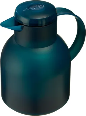 Emsa 505719 Samba Quick Press Closure Vacuum jug, 1.0 litres, Translucent Turquoise