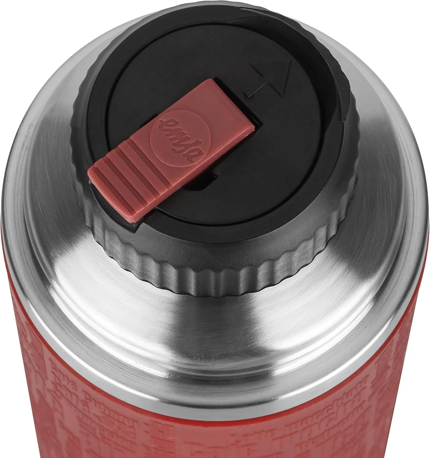 EMSA 515715 Senator Safe Loc Silicone Sleeve Insulated Flask, 1.0 litres, red