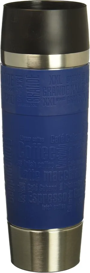 EMSA Germany: Travel Mug Grande - Premium High Performance German Engineered Thermos Vacuum Flask Tumbler, 17oz, Blue