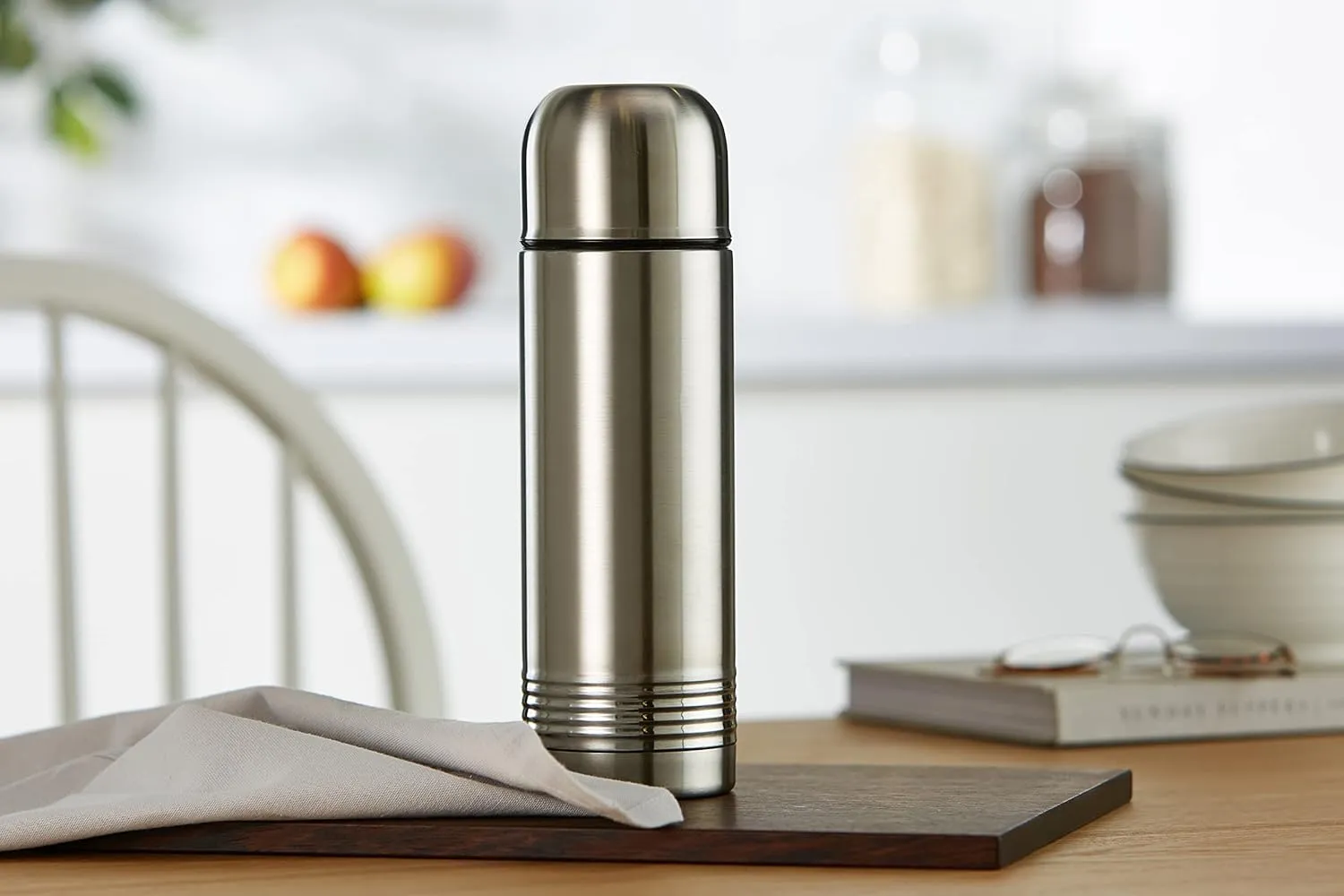 Emsa Isolierflasche, Edelstahl, 0,7 L Vacuum Flask Senator 23.7oz. from Stainless Steel, 700 ml, Silver