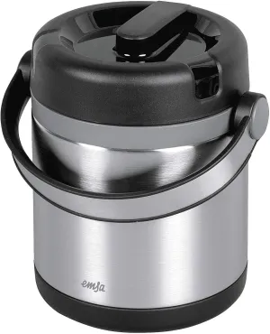 EMSA Mobility Insulated Flask for Hot and Cold Food, Black/Grey, 1.2 L
