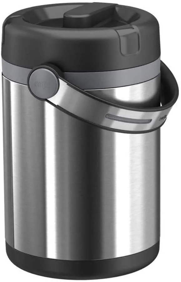 EMSA Mobility Insulated Flask for Hot and Cold Food, Black/Grey, 1.2 L