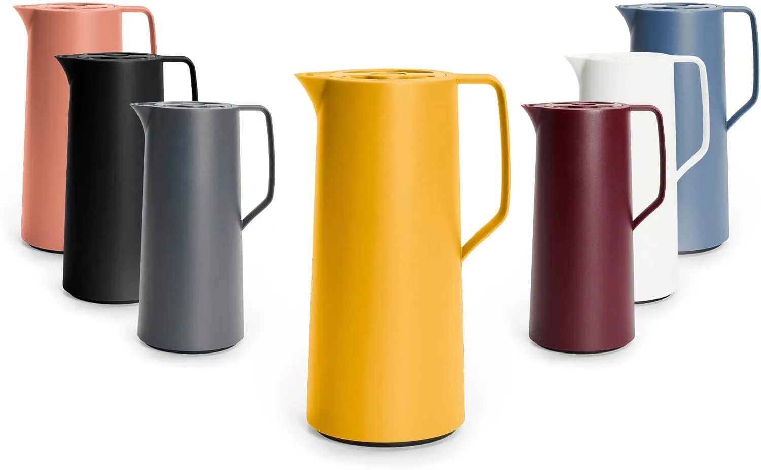 Emsa Motiva N41708 Vacuum Flask, 1 Litre, Quick Press Closure, Long Heat Retention, 12 Hours Hot, 24 Hours Cold, Leak-Proof, Glass Flask, Coffee Pot, Made in Germany, Yellow