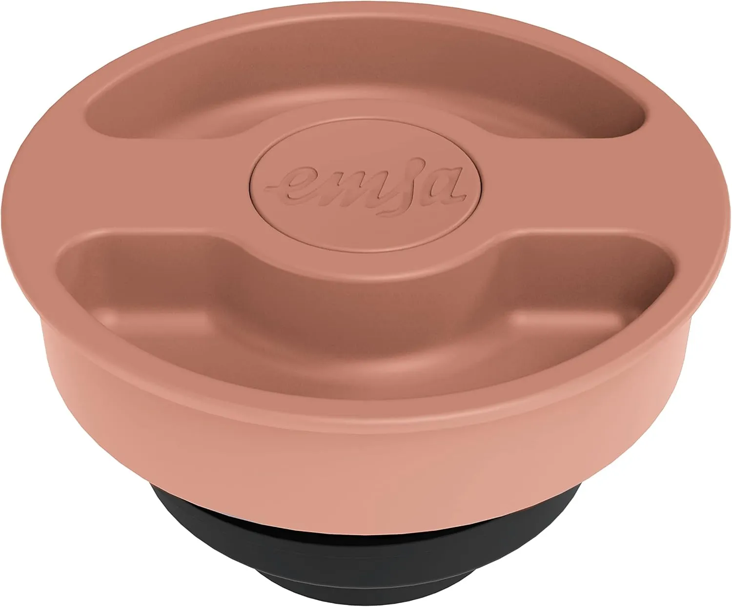 Emsa N41709 Motiva Vacuum Jug | 1 Litre | Quick Press Closure | 12 Hours Hot, 24 Hours Cold | Glass Bulb | Made in Germany | Nordic Design | Terracotta