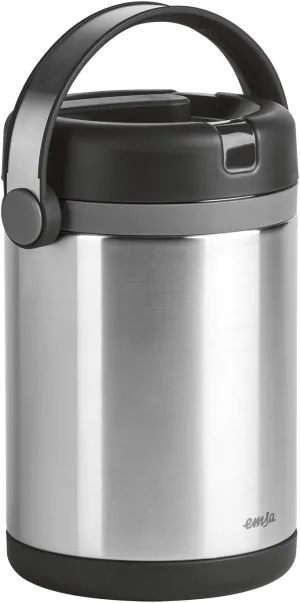 Emsa "Mobility" 57.5 oz Vacuum Food Flask, Black/Anthracite