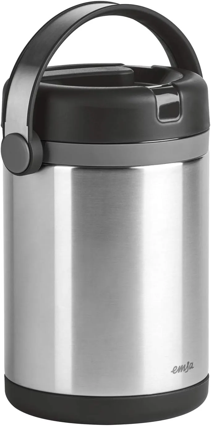 Emsa "Mobility" 57.5 oz Vacuum Food Flask, Black/Anthracite