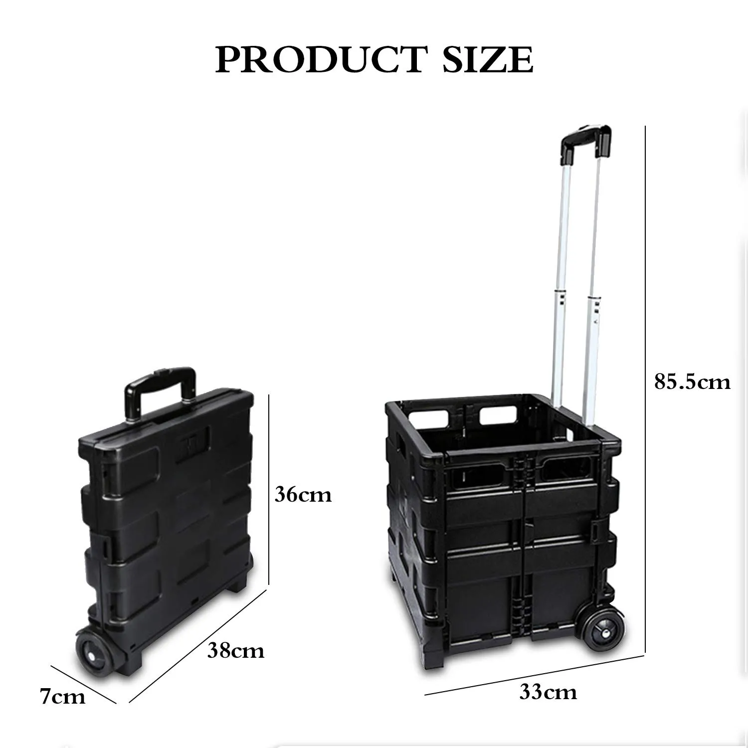 Ergocar Car Trunk Organizer Foldable Car Boot Tidy Storage Box Trolley Case Car Boot Storage Organiser for Car/SUV/Truck (Black)