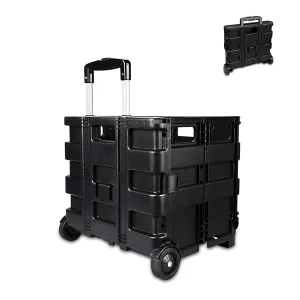 Ergocar Car Trunk Organizer Foldable Car Boot Tidy Storage Box Trolley Case Car Boot Storage Organiser for Car/SUV/Truck (Black)