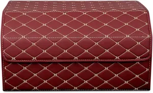 Ergocar Car Trunk Organizer Luxury Foldable Car Boot Tidy Storage Box Waterproof PU Car Boot Storage Organiser for Car/SUV/Truck/Auto (Red Wine-L)