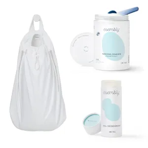 Esembly Bundle: Pail Deodorant, Cloth Diaper Laundry Detergent (3lbs Canister), and Pail Pouch (Sea Salt)