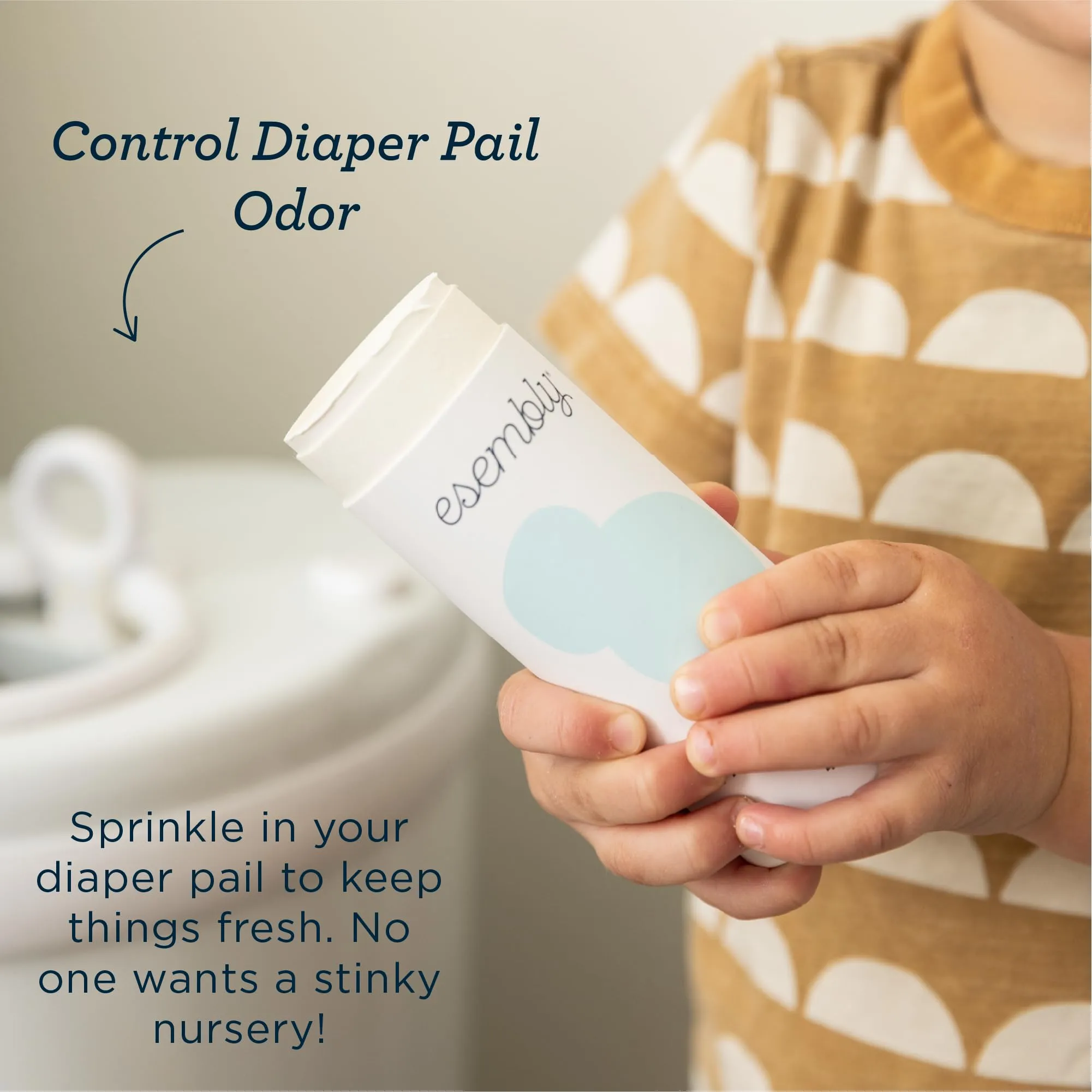 Esembly Bundle: Pail Deodorant, Cloth Diaper Laundry Detergent (3lbs Canister), and Pail Pouch (Sea Salt)