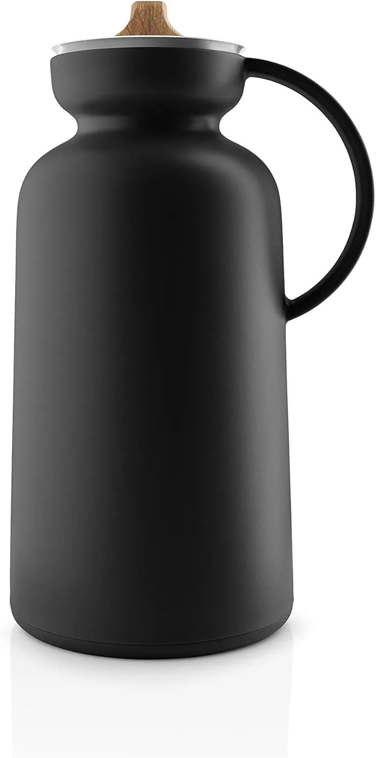 Eva Solo Silhouette Vacuum Jug | 1 Liter | Thermal Coffee Carafe, Double Wall Insulated Vacuum Flask, Water Coffee and Beverage Dispenser | Black
