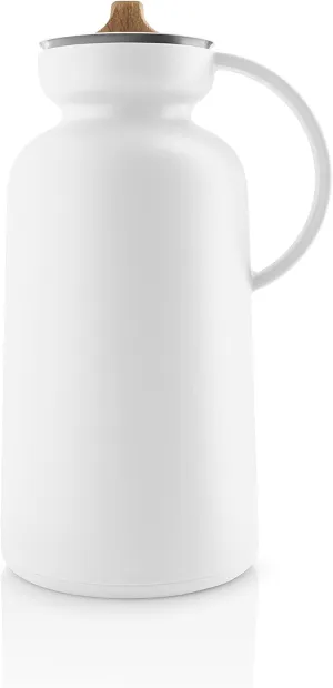 Eva Solo Silhouette Vacuum Jug | 1 Liter | Thermal Coffee Carafe, Double Wall Insulated Vacuum Flask, Water Coffee and Beverage Dispenser | White