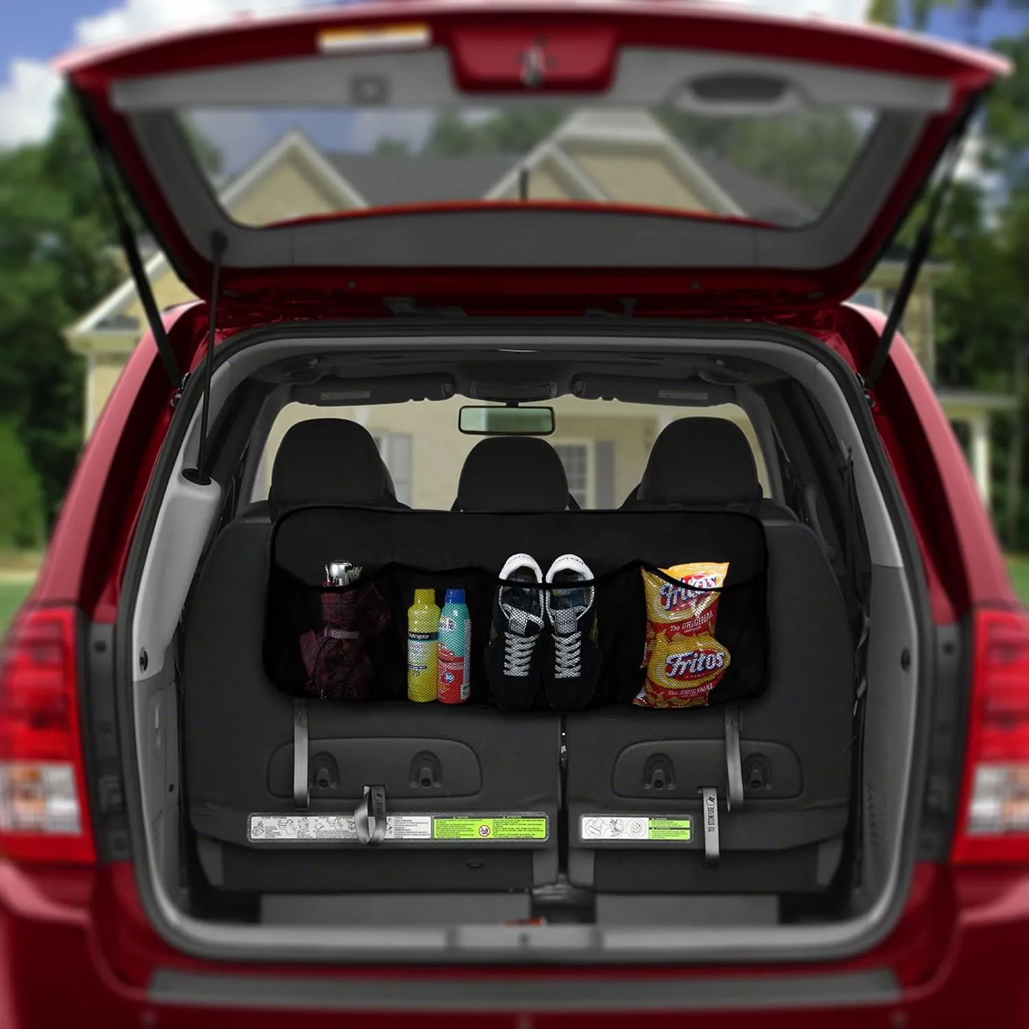 FH Group E-Z Travel Multi-Pocket Trunk Organizer, (BLACK) Universal Fit, Waterproof Large Capacity Hanging Car Organizer Seat Back Protectors Multi-Pocket Car Travel Storage Durable Foldable Storage