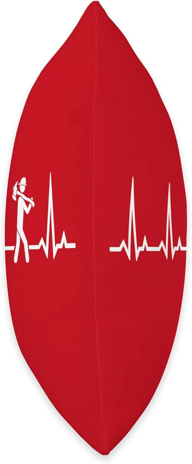 Firefighters Heart Beat Axe Handling Fire Rescue Throw Pillow, 18x18, Multicolor