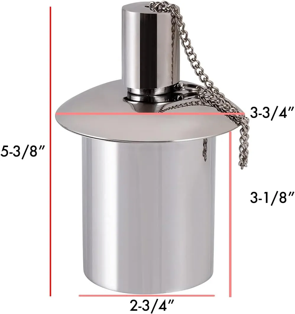 Firefly Polished Stainless Steel Table-Top Tiki Torch Canister - Durable Design with Refillable Fuel Reservoir - Compact, Rust-Resistant for Outdoor Use - Made in USA - 5-3/8 Inches Tall
