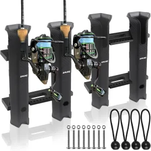 Fishing Rod Holder, Rod Holder Rack with 6-Inch Ball Bungee Cords and Screws – Portable Fishing Pole Holders Rack for Boats, Yachts, Kayaks, Garages, Coolers, Trailers, Trucks, and Wall Mounting