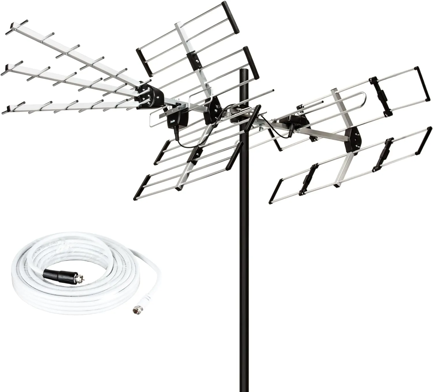 Five Star Outdoor TV Antenna 200 Miles Long Range Upgraded Yagi HD VHF UHF Support ATSC 3.0 and 4K Broadcast