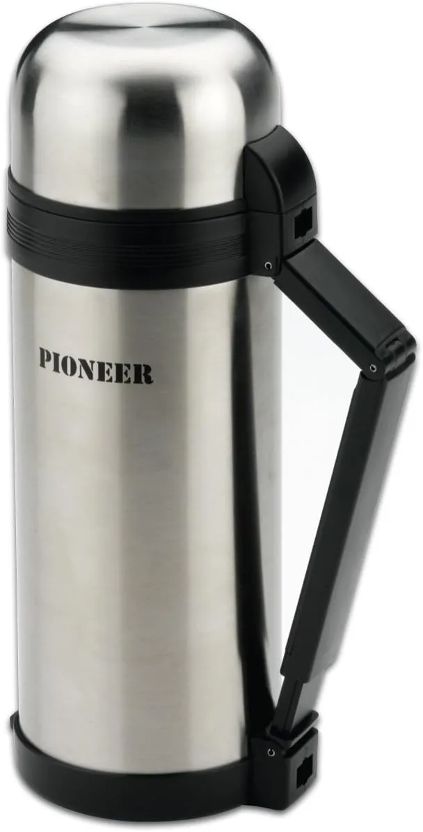 Flasks SVP1500 Vacuum Insulated Leakproof Flask with 2 Cups and Retractable Handle, Stainless Steel, 1500ml / 1.5L