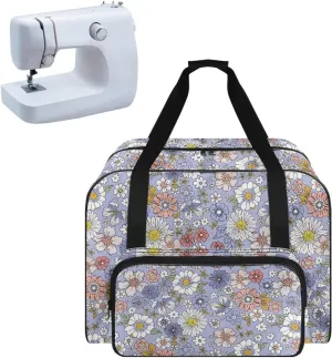 Floral Pattern Sewing Machine Sorting Bag Portable Sewing Machine Carrying Case Wear-Resisting Sewing Machine Accessories Box Organizer Storage for Most Standard Sewing Machines